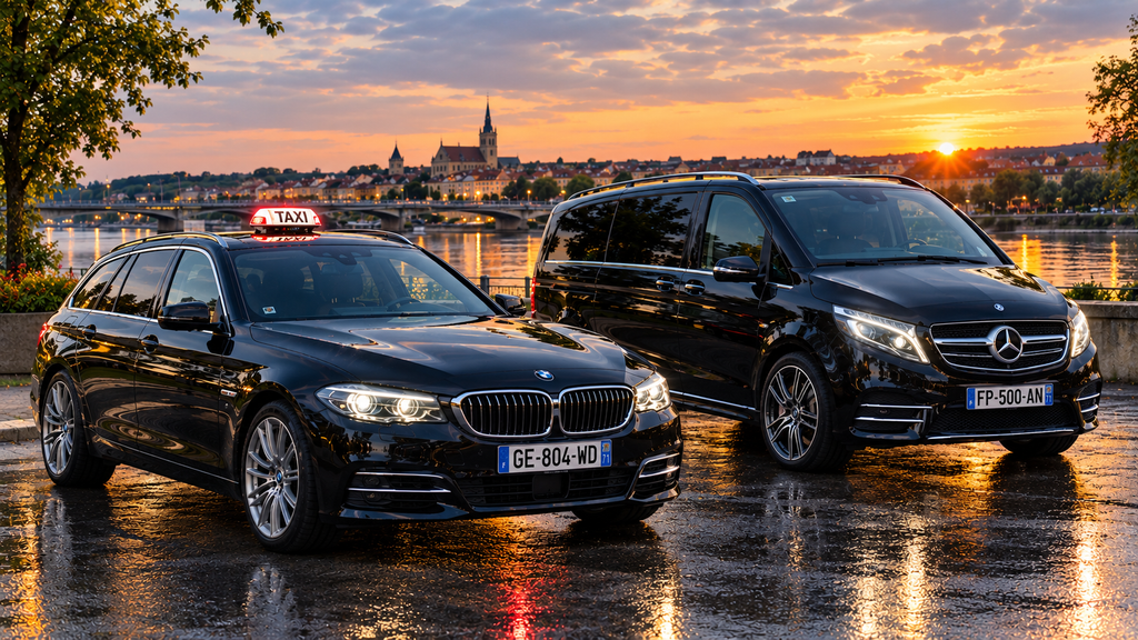 HMG TAXI 71 et ses deux véhicules BMW break et Mercedes classe V pour vos transport à Chalon sur Saone